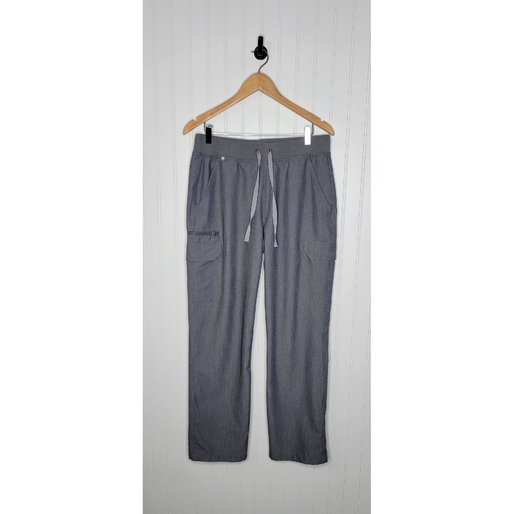 FIGS Kade Cargo Drawstring Gray Straight Leg Scrub Pants Women's Size Medium